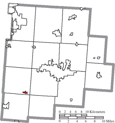 Map of Fairfield County Ohio Highlighting Amanda Village