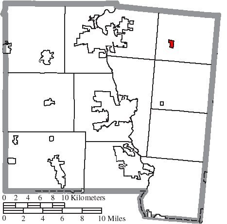 Map of Miami County Ohio Highlighting Fletcher Village