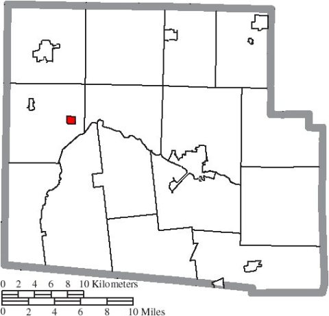 Map of Hardin County Ohio Highlighting McGuffey Village