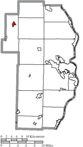 Map of Jefferson County Ohio Highlighting Bergholz Village
