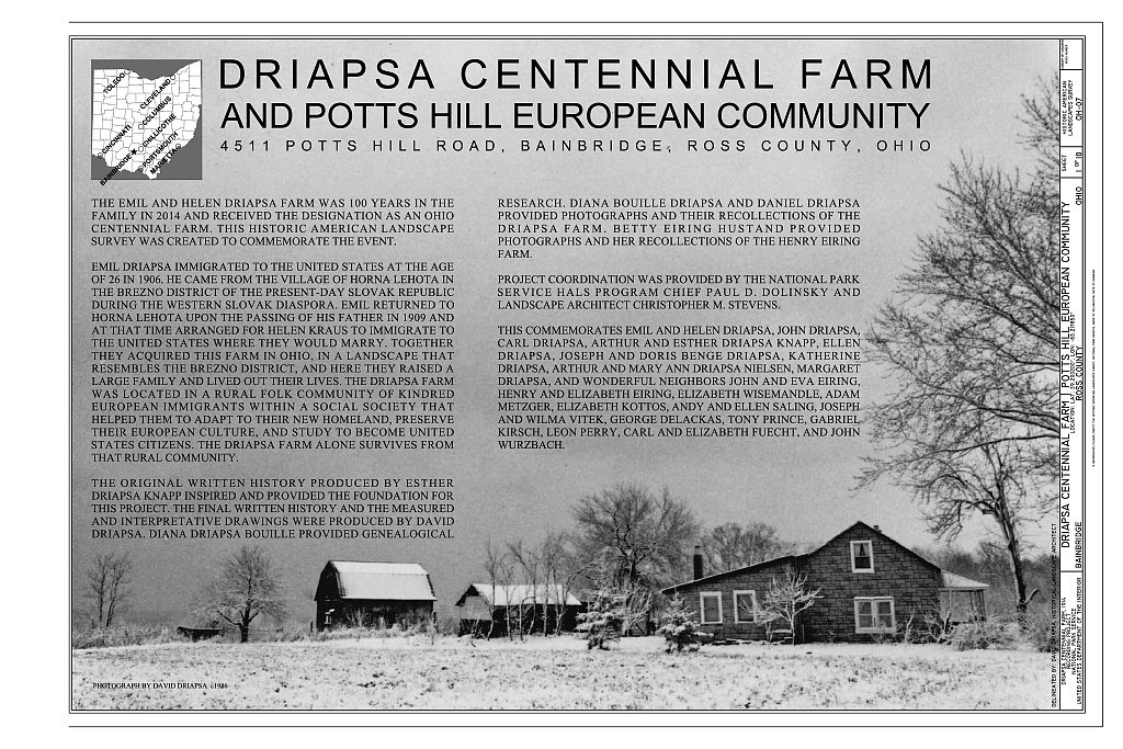 Driapsa Centennial Farm, Potts Hill European Community, 4511 Potts Hill Road