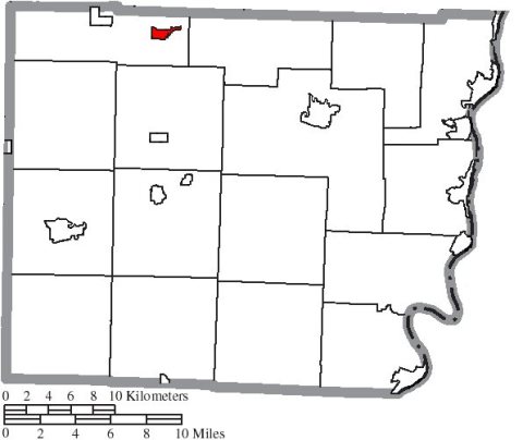 Map of Belmont County Ohio Highlighting Flushing Village