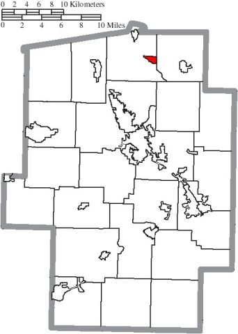Map of Tuscarawas County Ohio Highlighting Zoar Village