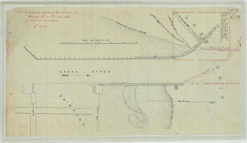 Map Accompanying the Report of General Brown on the Grand River Harbor, Ohio