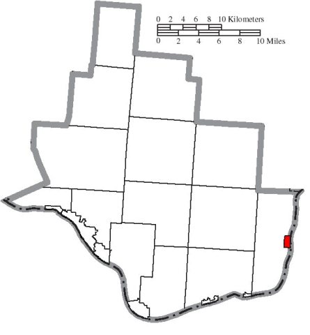 Map of Lawrence County Ohio Highlighting Athalia Village