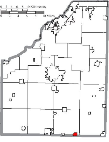 Map of Wood County Ohio Highlighting Bloomdale Village