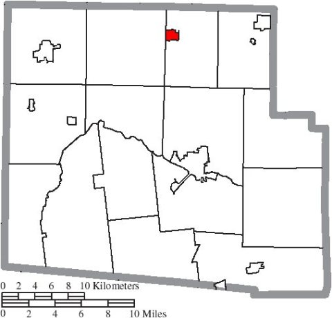Map of Hardin County Ohio Highlighting Dunkirk Village