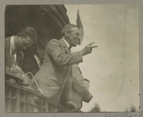 Governor Woodrow Wilson campaigning by train for president