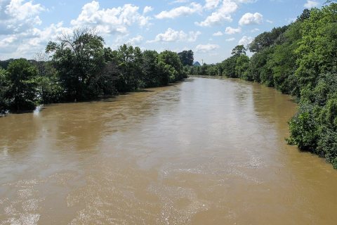 Portage River viewed from west side of North Coast Inland Trail, Elmore, Ohio, 2023-07-12-8718