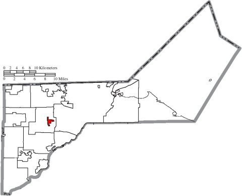 Map of Lucas County Ohio Highlighting Holland Village
