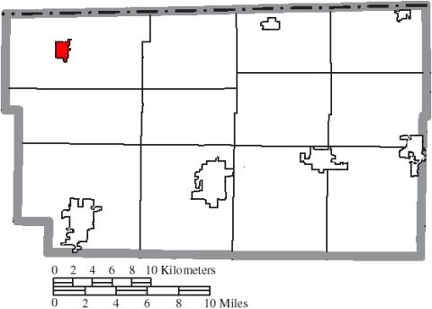 Map of Fulton County Ohio Highlighting Fayette Village