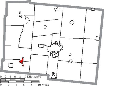 Map of Logan County Ohio Highlighting De Graff Village