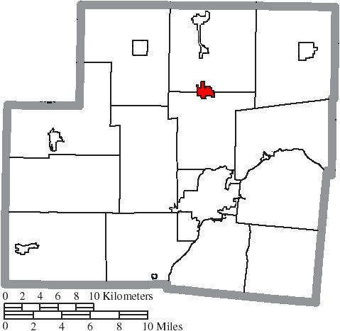 Map of Shelby County Ohio Highlighting Anna Village