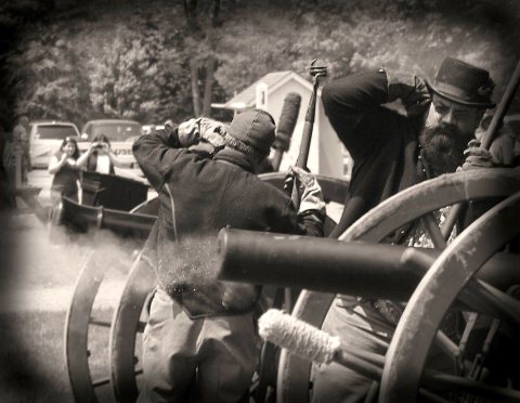 Cannon fire in