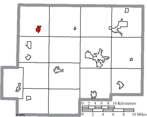 Map of Putnam County Ohio Highlighting Continental Village