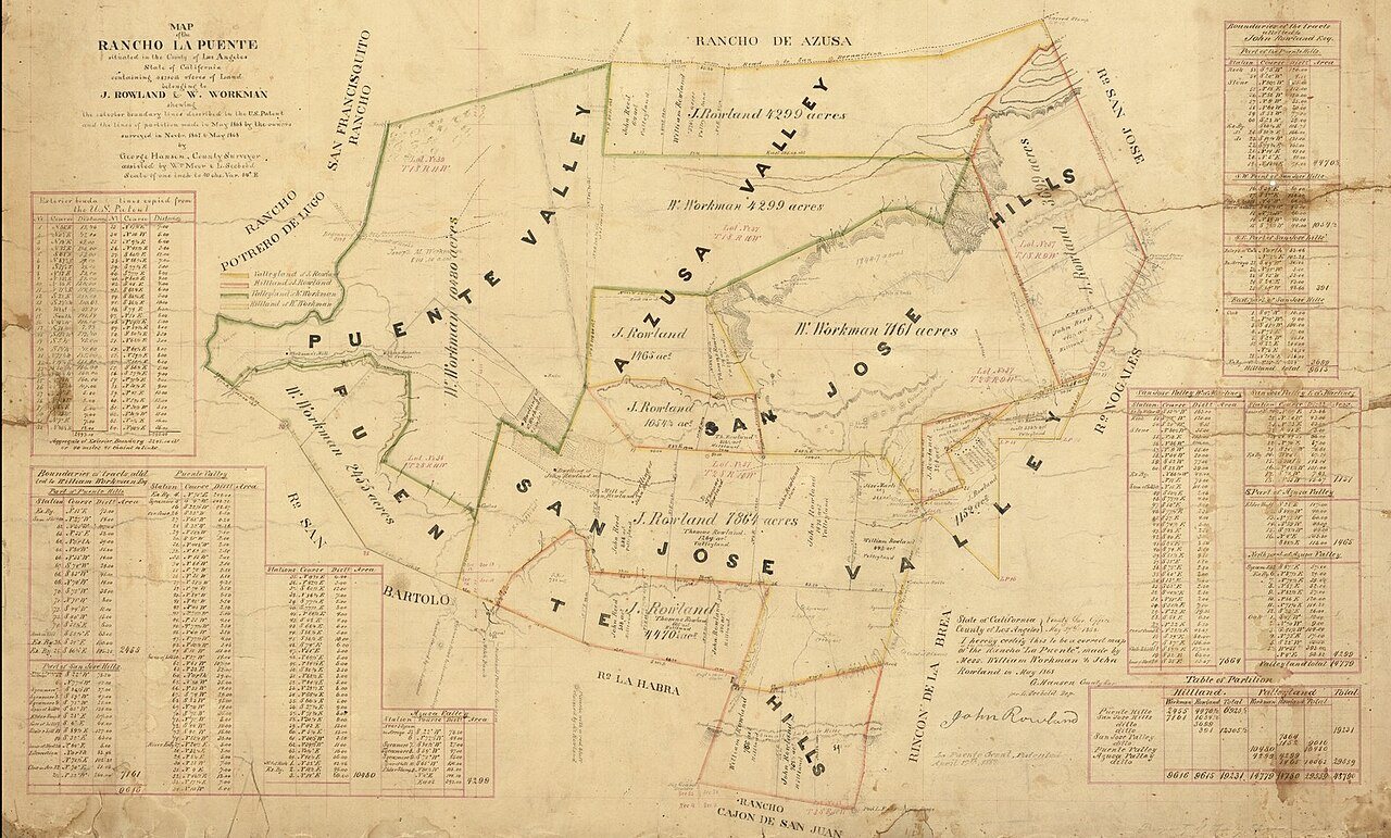 RUDERMAN 1868 Rancho La Puente survey