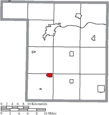 Map of Henry County Ohio Highlighting Holgate Village