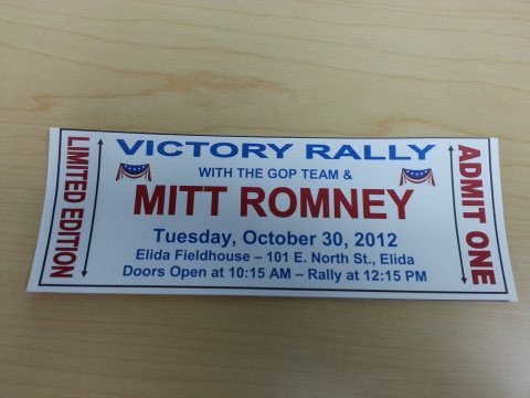 Ticket to see Mitt Romney