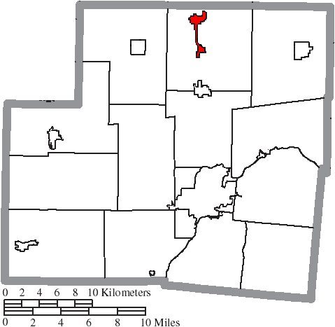 Map of Shelby County Ohio Highlighting Botkins Village