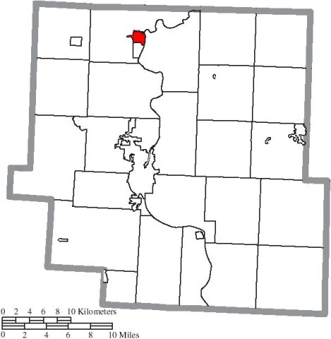 Map of Muskingum County Ohio Highlighting Dresden Village
