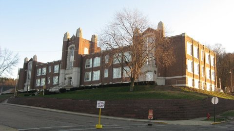 Dennison High School at dawn