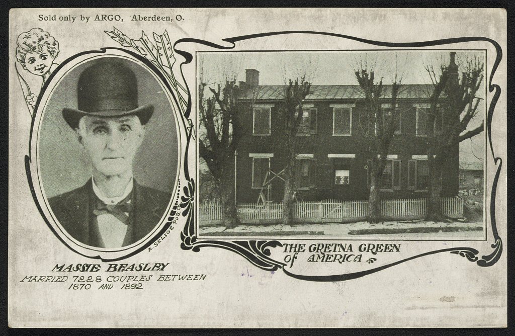 Massie Beasley, Married 7228 Couples Between 1870 and 1892; The Gretna Green of America