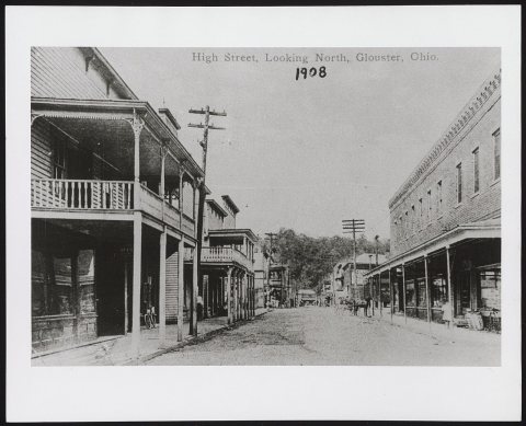 High Street looking north, Glouster Athens County, Ohio, 1908 - DPLA - 1b9c4c327dfb79f6aa4cea2216c8db55