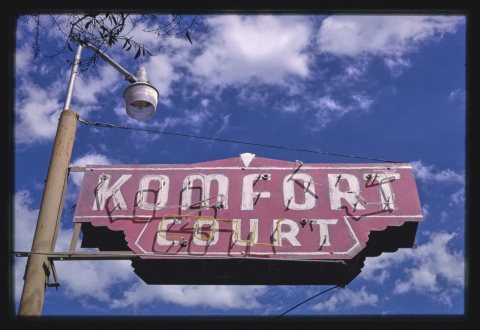 Komfort Court sign, King City, California