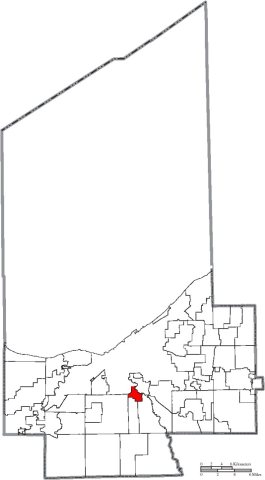 Map of Cuyahoga County Ohio Highlighting Brooklyn Heights Village