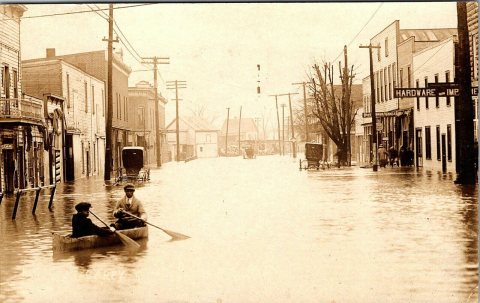 Carey Ohio Flood Scene 1913 Main Street