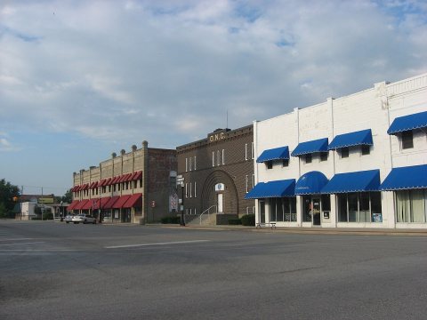 Eastern side of Courthouse Square in downtown