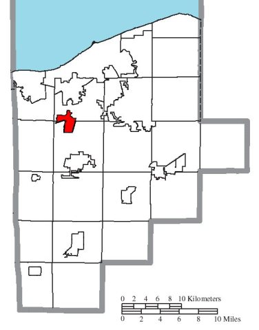 Map of Lorain County Ohio Highlighting South Amherst Village