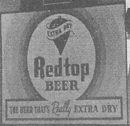 "Red Top Beer" "The beer that's really extra dry" advertising sign on a building in Reading, Ohio in 1951- Reading cent…