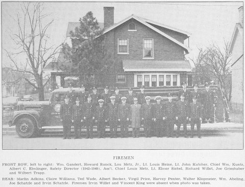 Reading, Ohio Fire Department in 1951 from Reading centennial souvenir (page 51 crop)