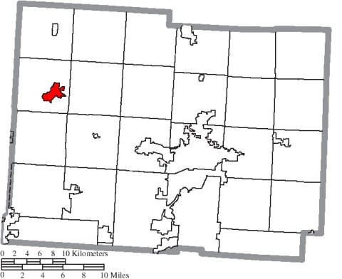 Map of Licking County Ohio Highlighting Johnstown Village