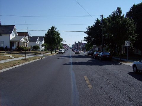 Bluffton northward along Main Street