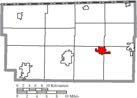 Map of Fulton County Ohio Highlighting Delta Village