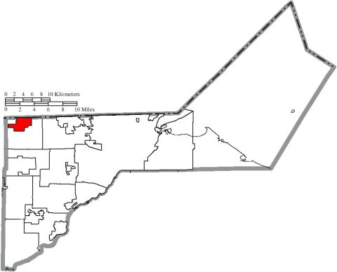 Map of Lucas County Ohio Highlighting Berkey Village