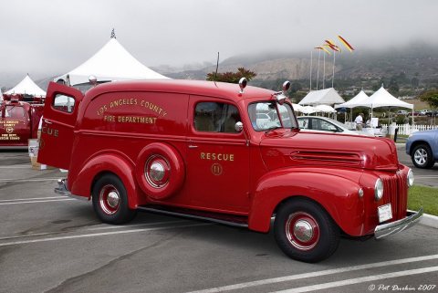 Red Ford Panel Truck