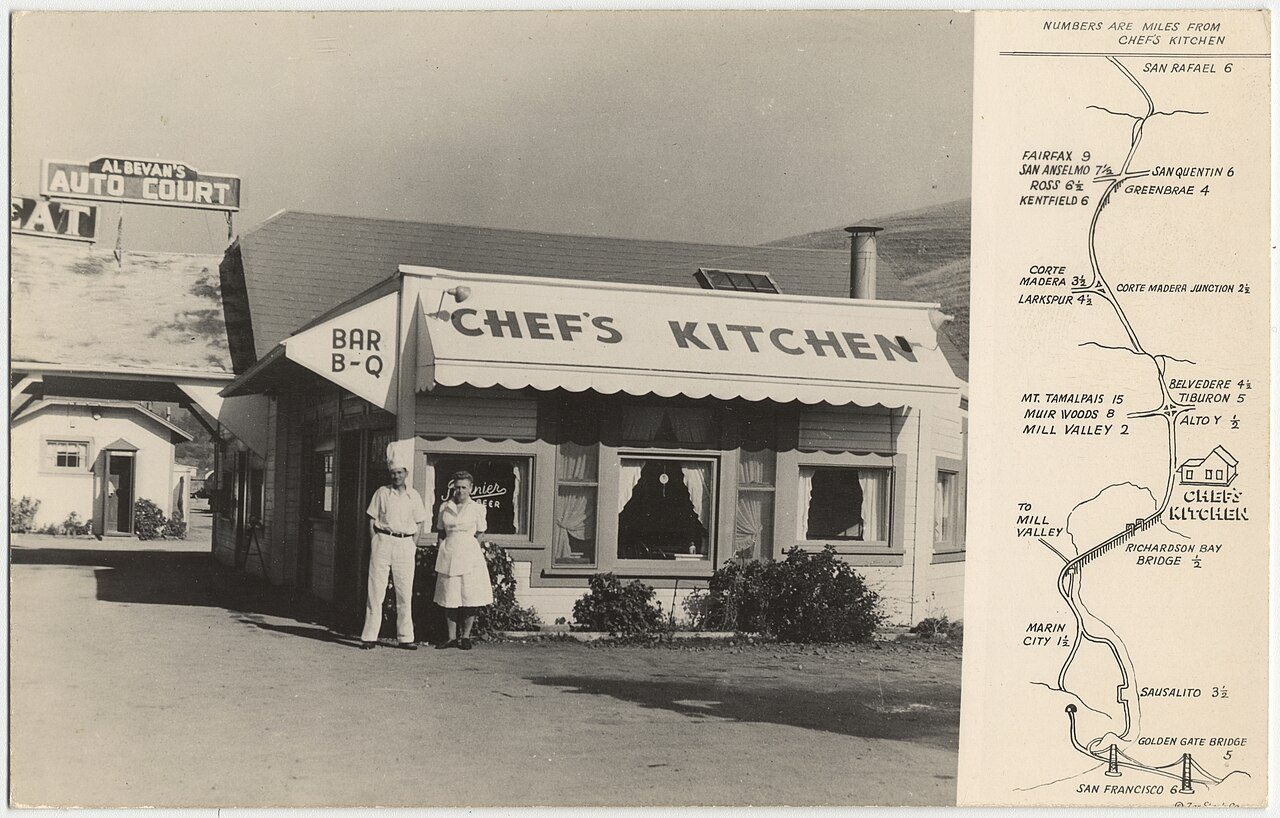 Chef's Kitchen Restaurant, Mill Valley, California postcard