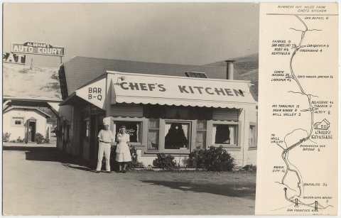 Chef's Kitchen Restaurant, Mill Valley, California postcard