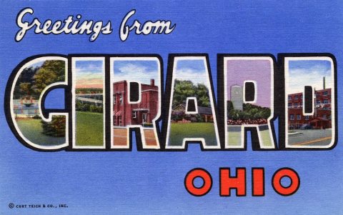 Greetings from Girard, Ohio - Large Letter Postcard