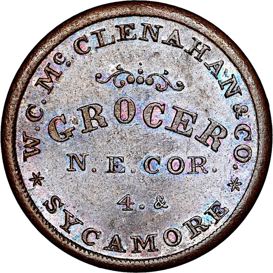 Circleville, Ohio - Civil War Token Fickardt & Co. Druggists R7 NGC MS65 (1863) Stevehayden 02