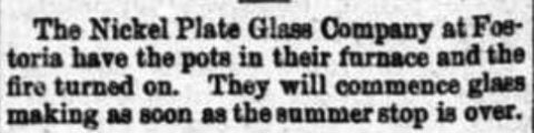 Nickel Plate Glass Company ready to start