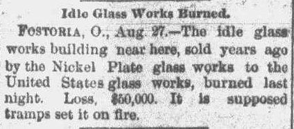 Former Nickel Plate Glass works burned