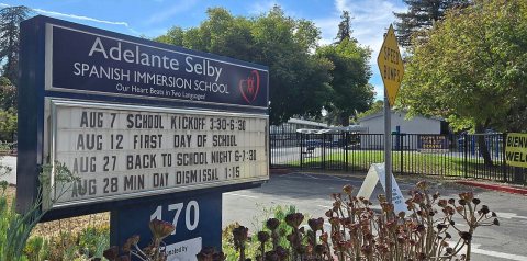 Adelante Selby Spanish Immersion School Entrance Sign