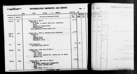1940 Census Enumeration District Descriptions - Ohio - Athens County - ED 5-6, ED 5-7, ED 5-8, ED 5-9, ED 5-10