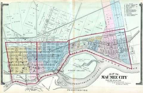 1875 Maumee Ohio map