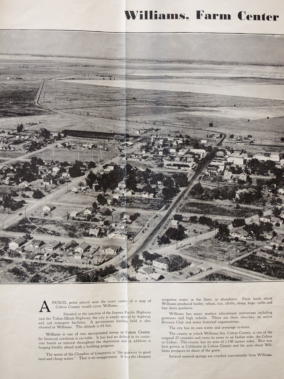 Williams 1936 Aerial Photo