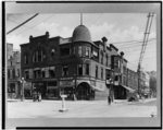 McClure's drugstore and John Pew shoe store, corner of Market and Park Streets